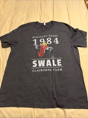 Bella Canvas Charcoal Kentucky Derby 1984 Swale Graphic Tee